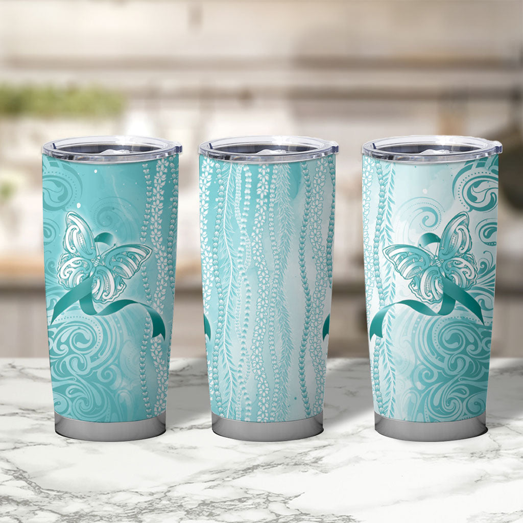 Hawaii PTSD Support Healing From Trauma Tumbler Cup Maile Pikake Lokelani Crown Flower Lei Inspired