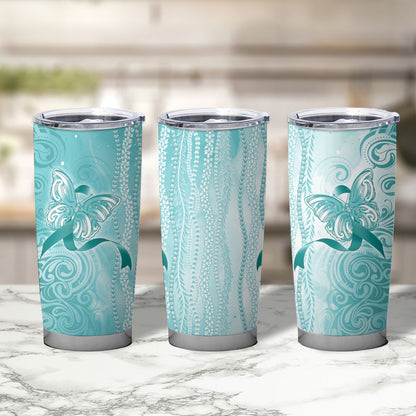Hawaii PTSD Support Healing From Trauma Tumbler Cup Maile Pikake Lokelani Crown Flower Lei Inspired