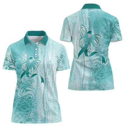Hawaii PTSD Support Healing From Trauma Women Polo Shirt Maile Pikake Lokelani Crown Flower Lei Inspired