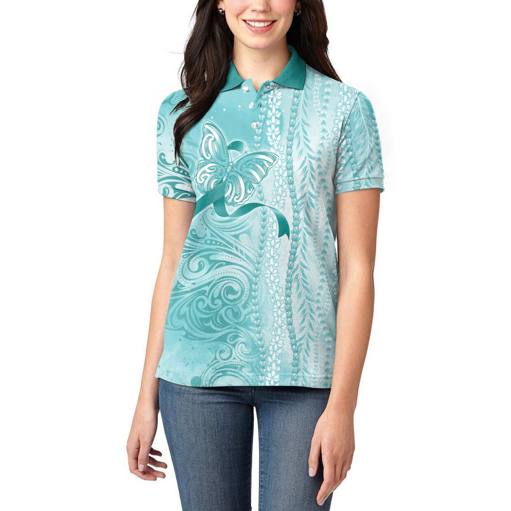 Hawaii PTSD Support Healing From Trauma Women Polo Shirt Maile Pikake Lokelani Crown Flower Lei Inspired