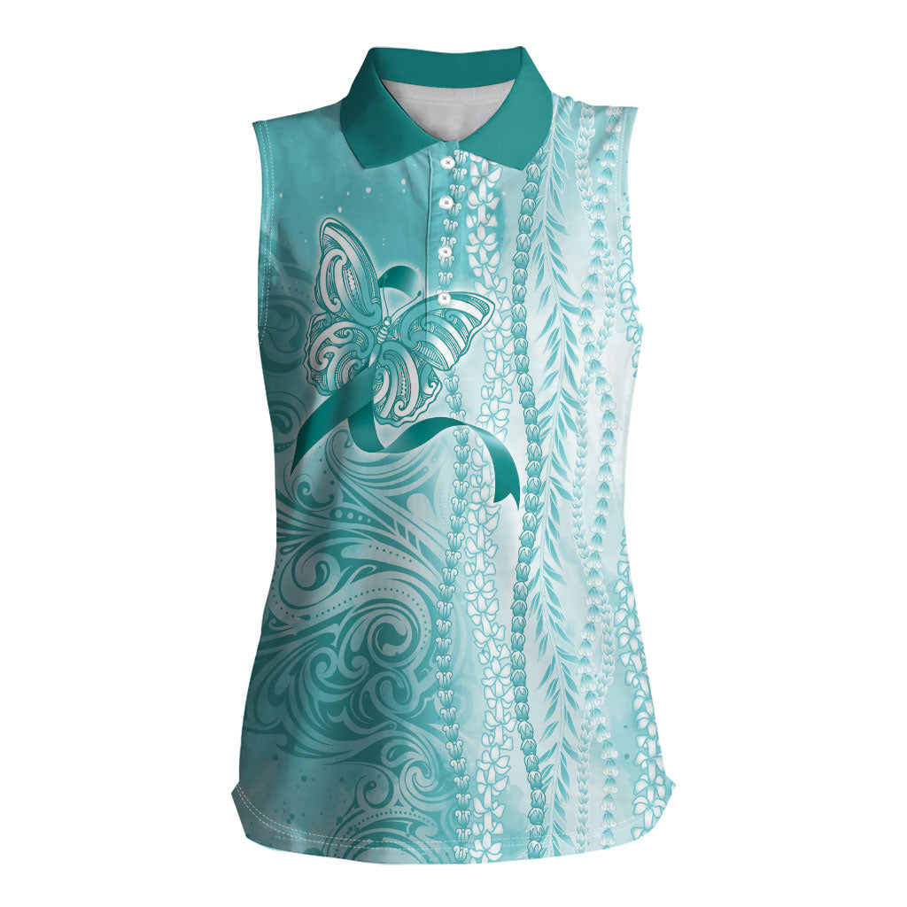 Hawaii PTSD Support Healing From Trauma Women Sleeveless Polo Shirt Maile Pikake Lokelani Crown Flower Lei Inspired