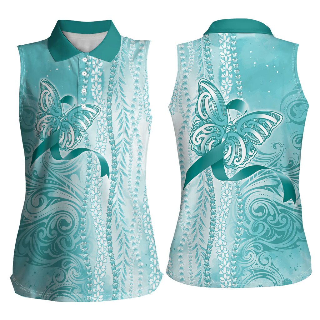 Hawaii PTSD Support Healing From Trauma Women Sleeveless Polo Shirt Maile Pikake Lokelani Crown Flower Lei Inspired