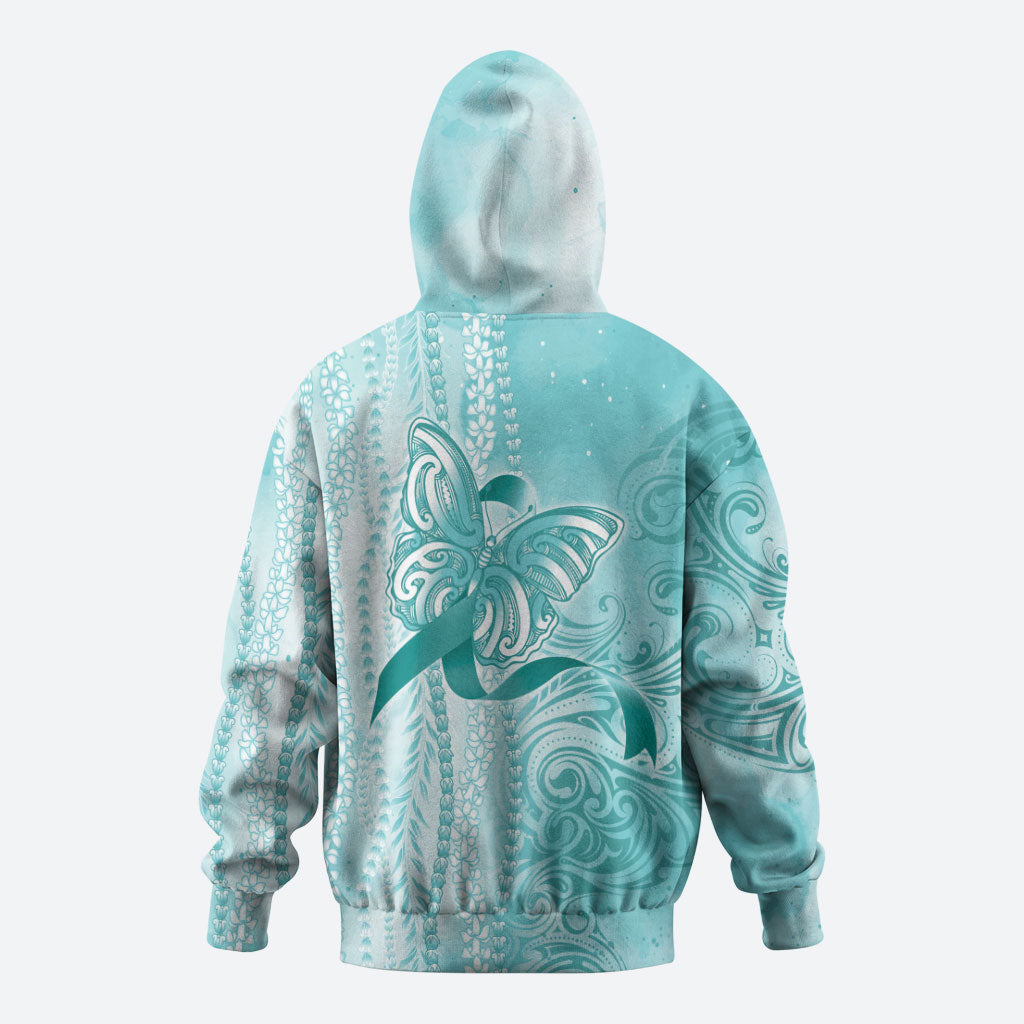 Hawaii PTSD Support Healing From Trauma Zip Hoodie Maile Pikake Lokelani Crown Flower Lei Inspired