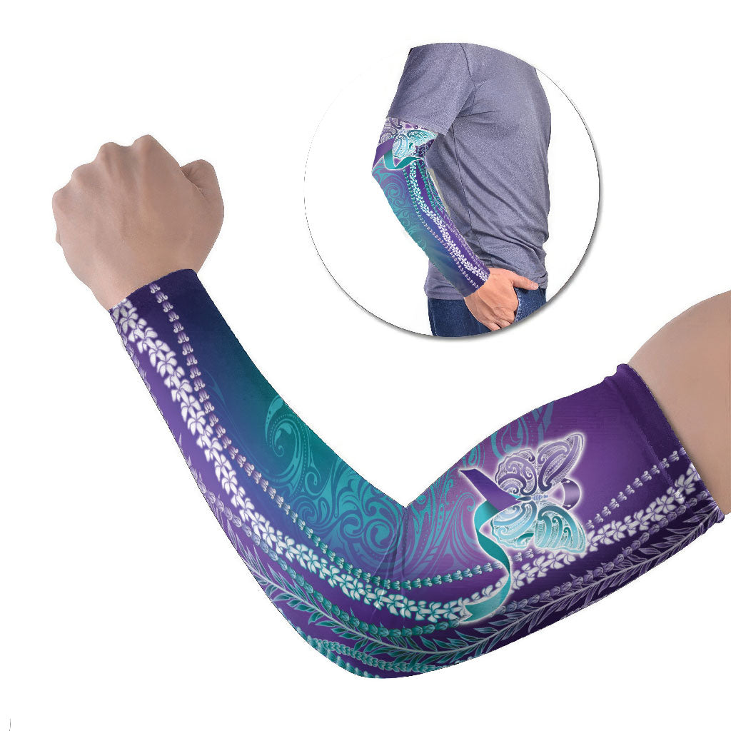 You Matter Suicide Prevention Support Arm Sleeves Maile Pikake Lokelani Crown Flower Lei Inspired