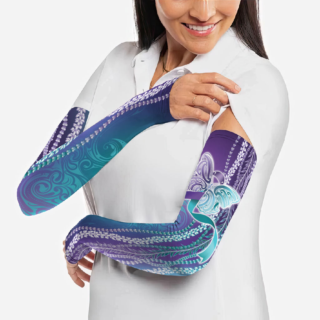 You Matter Suicide Prevention Support Arm Sleeves Maile Pikake Lokelani Crown Flower Lei Inspired