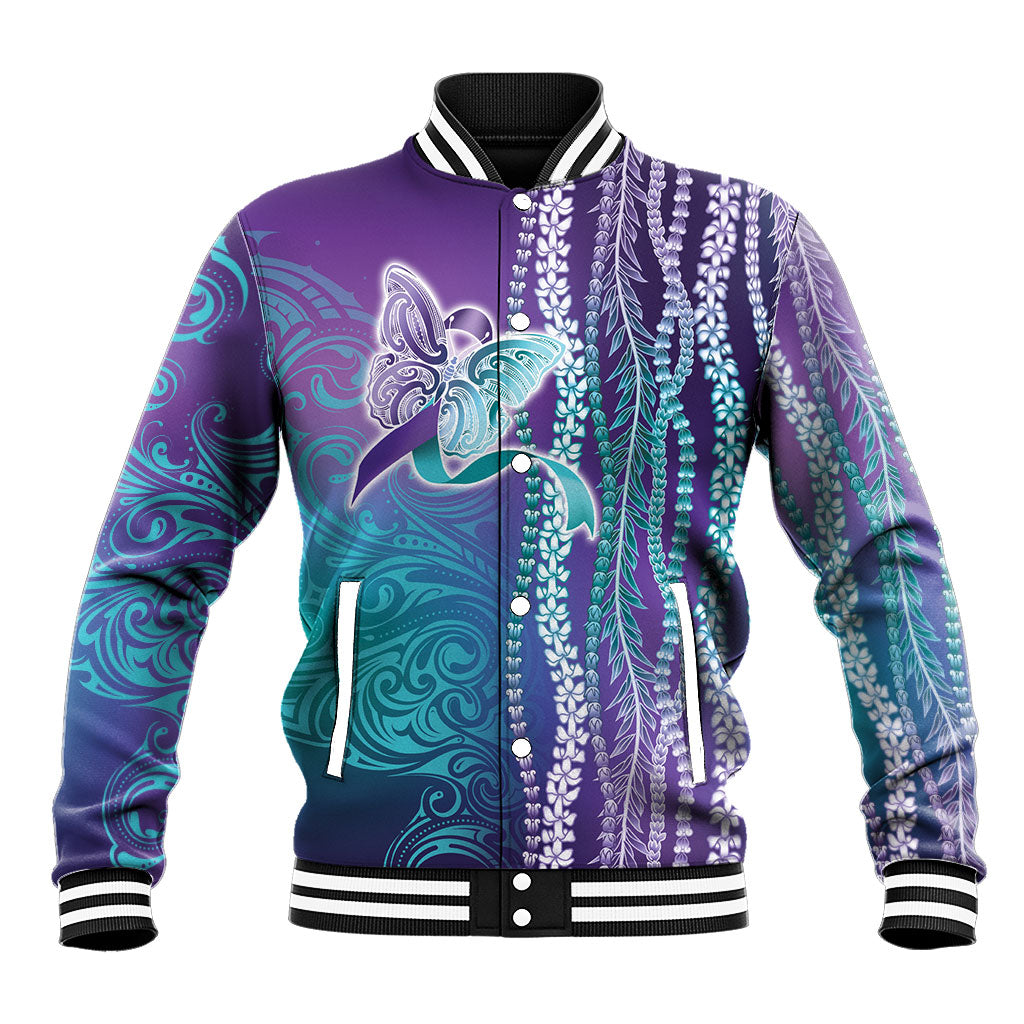 You Matter Suicide Prevention Support Baseball Jacket Maile Pikake Lokelani Crown Flower Lei Inspired