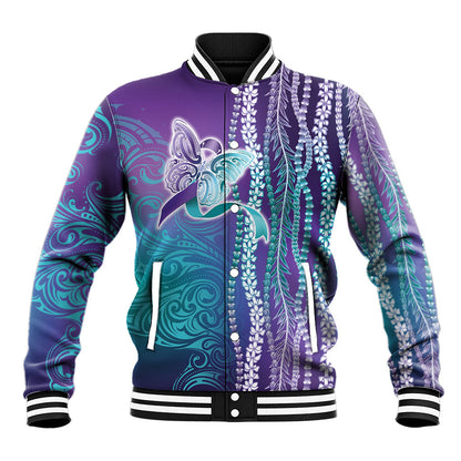 You Matter Suicide Prevention Support Baseball Jacket Maile Pikake Lokelani Crown Flower Lei Inspired
