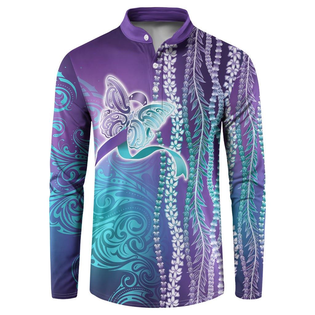 You Matter Suicide Prevention Support Button Sweatshirt Maile Pikake Lokelani Crown Flower Lei Inspired