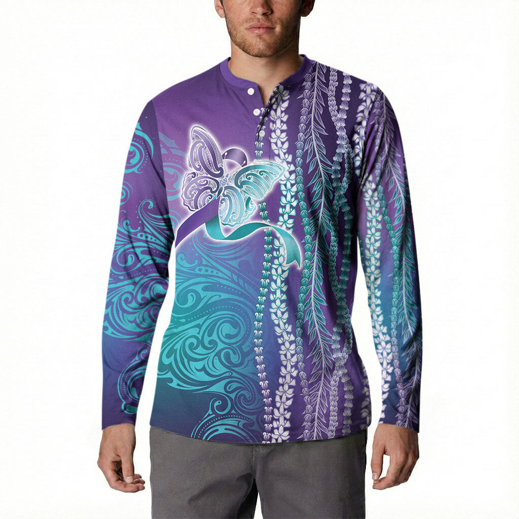 You Matter Suicide Prevention Support Button Sweatshirt Maile Pikake Lokelani Crown Flower Lei Inspired