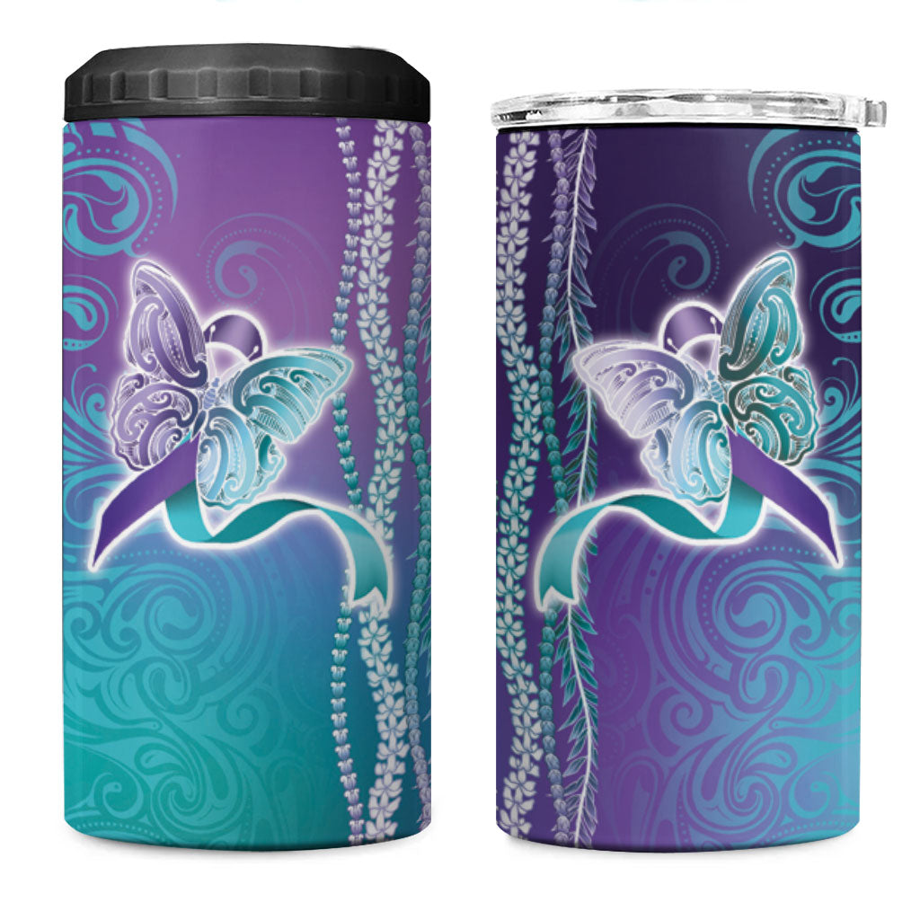 You Matter Suicide Prevention Support 4 in 1 Can Cooler Tumbler Maile Pikake Lokelani Crown Flower Lei Inspired