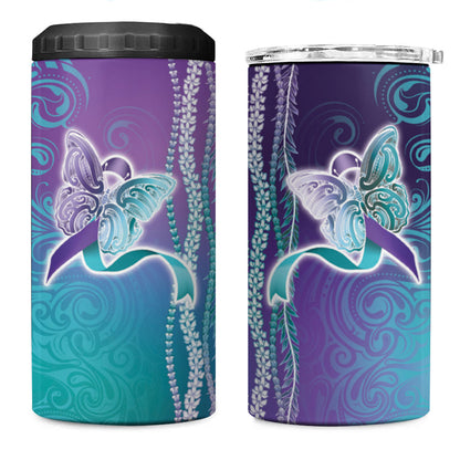 You Matter Suicide Prevention Support 4 in 1 Can Cooler Tumbler Maile Pikake Lokelani Crown Flower Lei Inspired