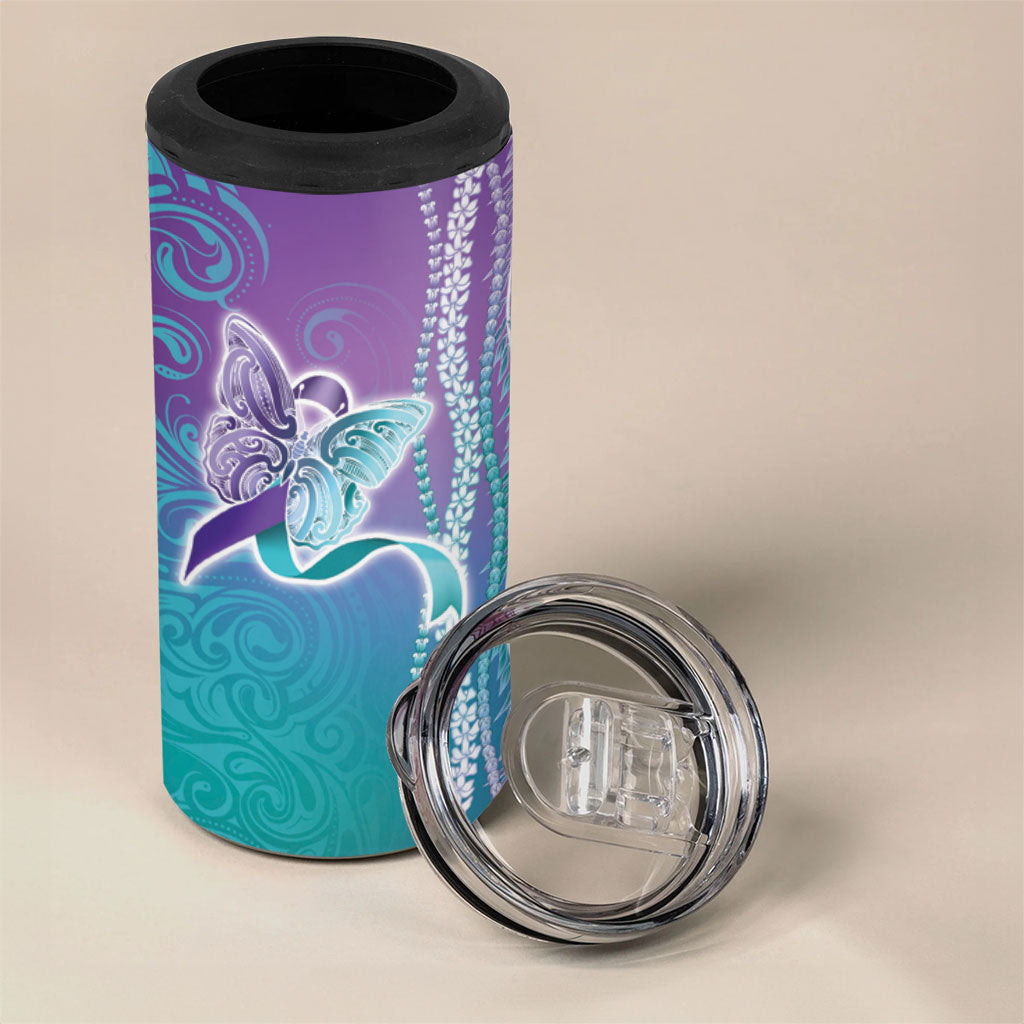 You Matter Suicide Prevention Support 4 in 1 Can Cooler Tumbler Maile Pikake Lokelani Crown Flower Lei Inspired