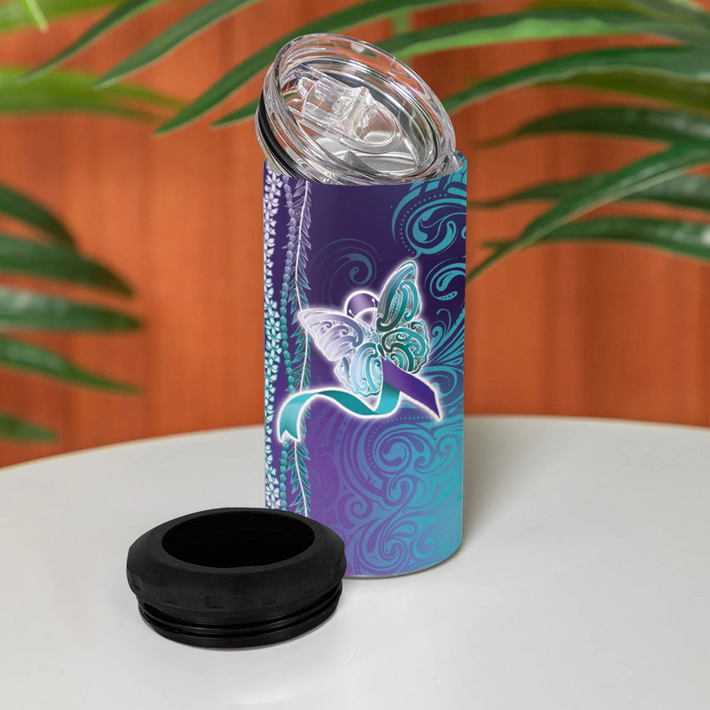 You Matter Suicide Prevention Support 4 in 1 Can Cooler Tumbler Maile Pikake Lokelani Crown Flower Lei Inspired