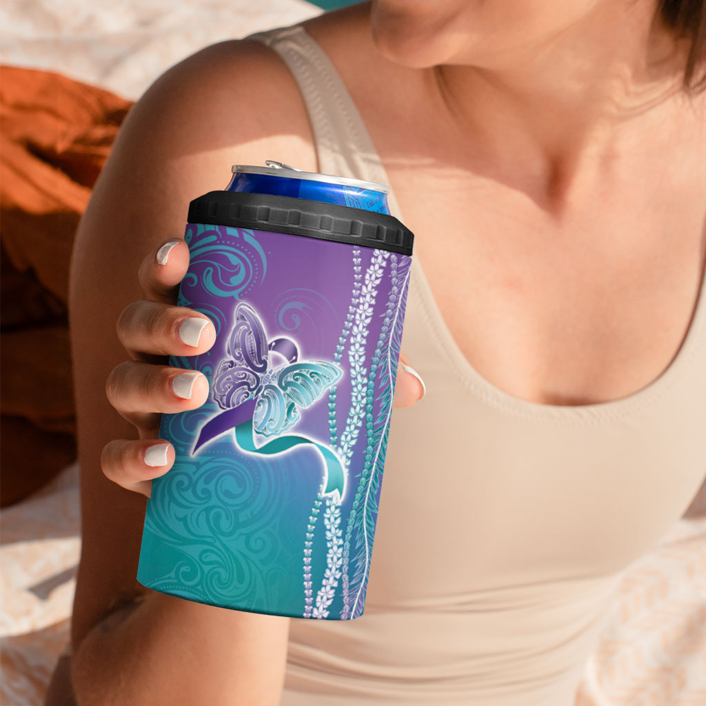 You Matter Suicide Prevention Support 4 in 1 Can Cooler Tumbler Maile Pikake Lokelani Crown Flower Lei Inspired