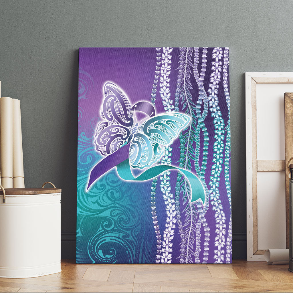 You Matter Suicide Prevention Support Canvas Wall Art Maile Pikake Lokelani Crown Flower Lei Inspired