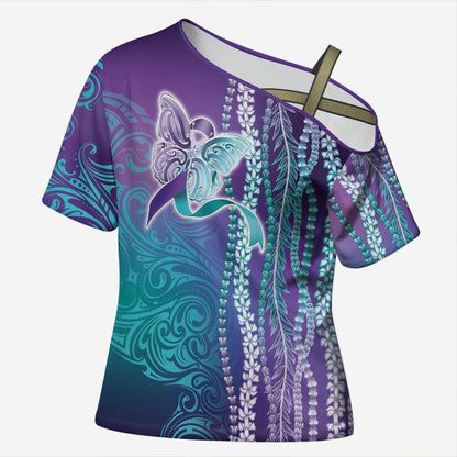 You Matter Suicide Prevention Support Cross Shoulder Shirt Maile Pikake Lokelani Crown Flower Lei Inspired
