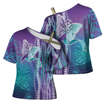 You Matter Suicide Prevention Support Cross Shoulder Shirt Maile Pikake Lokelani Crown Flower Lei Inspired
