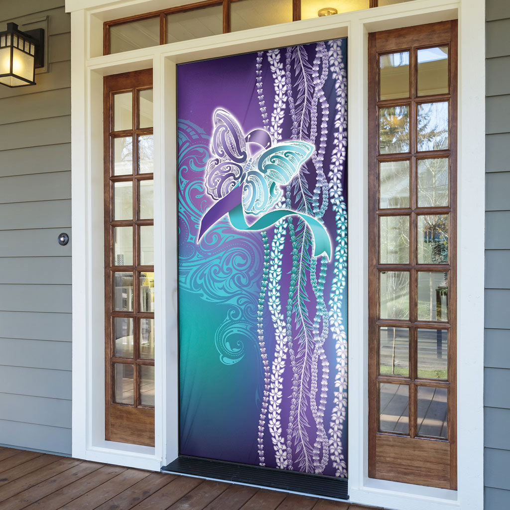 You Matter Suicide Prevention Support Door Cover Maile Pikake Lokelani Crown Flower Lei Inspired