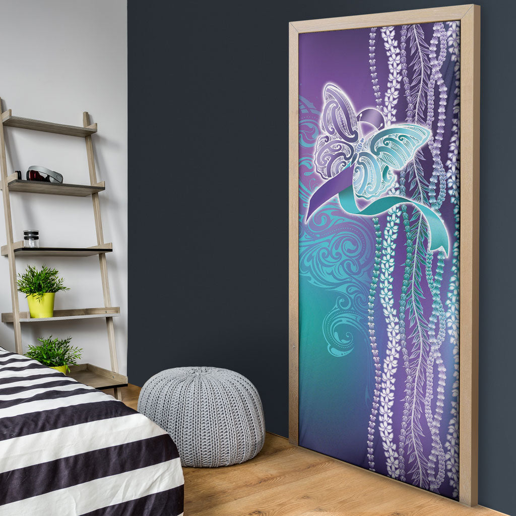 You Matter Suicide Prevention Support Door Cover Maile Pikake Lokelani Crown Flower Lei Inspired