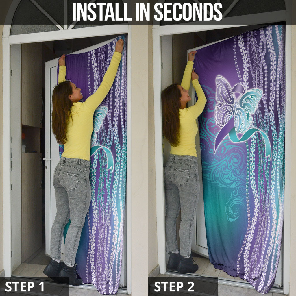 You Matter Suicide Prevention Support Door Cover Maile Pikake Lokelani Crown Flower Lei Inspired
