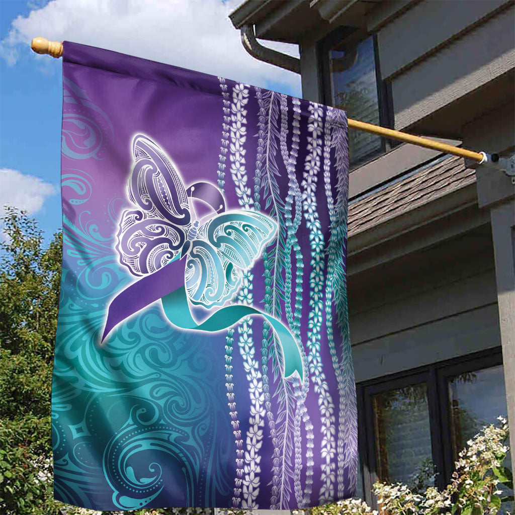 You Matter Suicide Prevention Support Garden Flag Maile Pikake Lokelani Crown Flower Lei Inspired