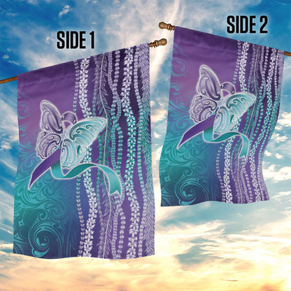 You Matter Suicide Prevention Support Garden Flag Maile Pikake Lokelani Crown Flower Lei Inspired