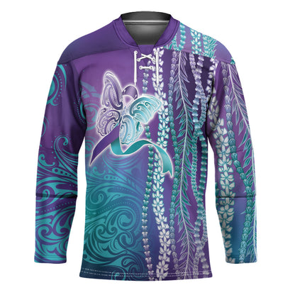 You Matter Suicide Prevention Support Hockey Jersey Maile Pikake Lokelani Crown Flower Lei Inspired