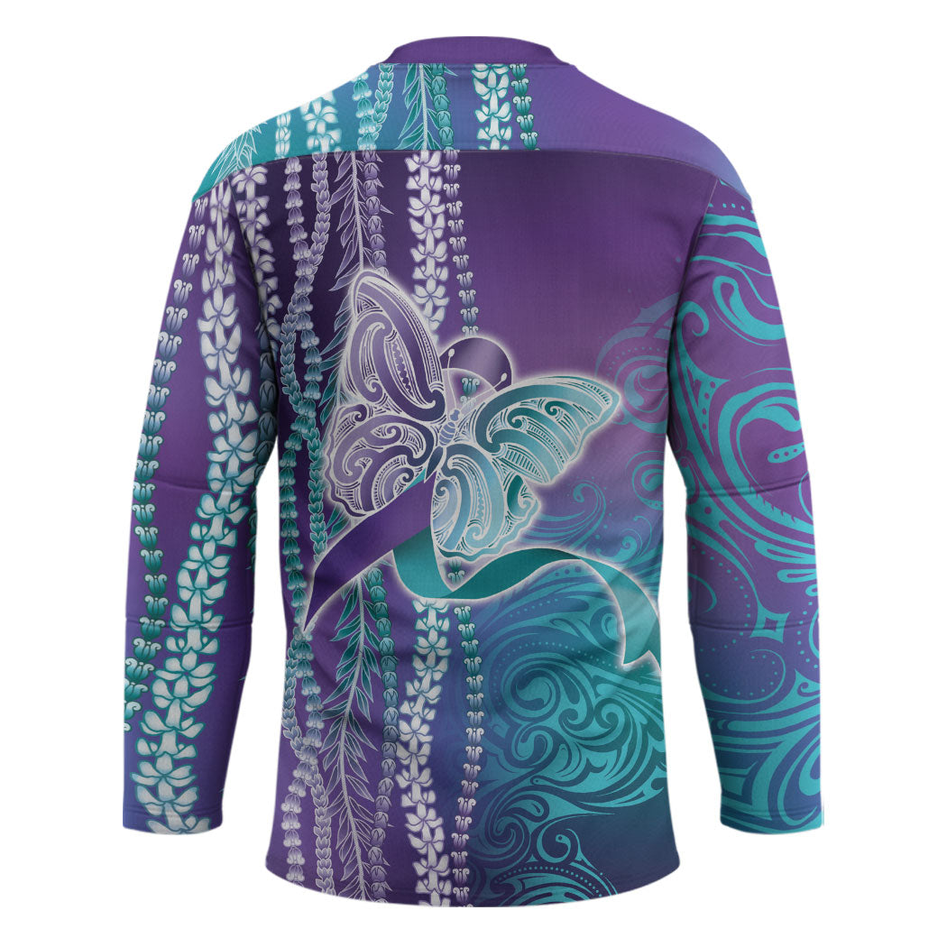 You Matter Suicide Prevention Support Hockey Jersey Maile Pikake Lokelani Crown Flower Lei Inspired