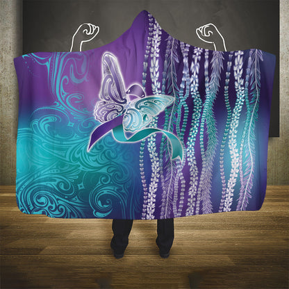 You Matter Suicide Prevention Support Hooded Blanket Maile Pikake Lokelani Crown Flower Lei Inspired