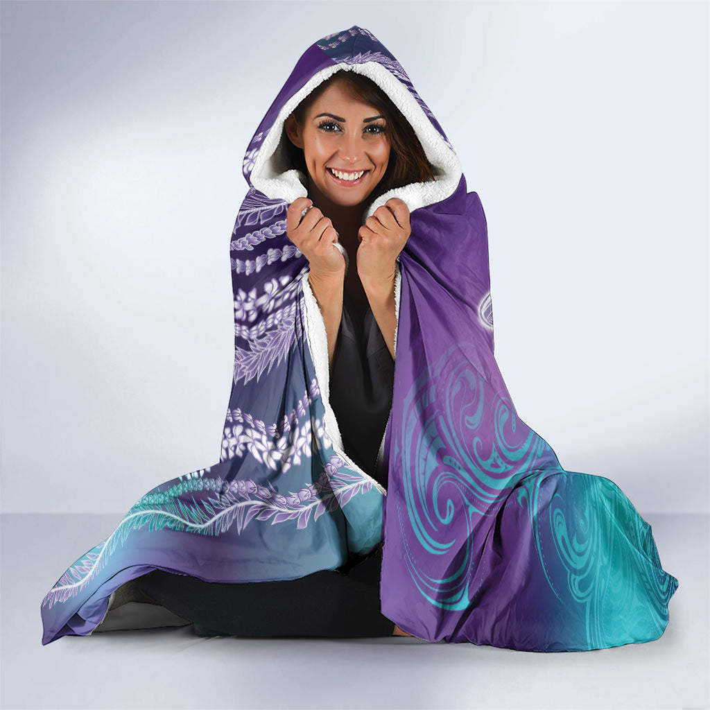 You Matter Suicide Prevention Support Hooded Blanket Maile Pikake Lokelani Crown Flower Lei Inspired