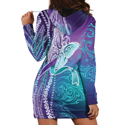 You Matter Suicide Prevention Support Hoodie Dress Maile Pikake Lokelani Crown Flower Lei Inspired