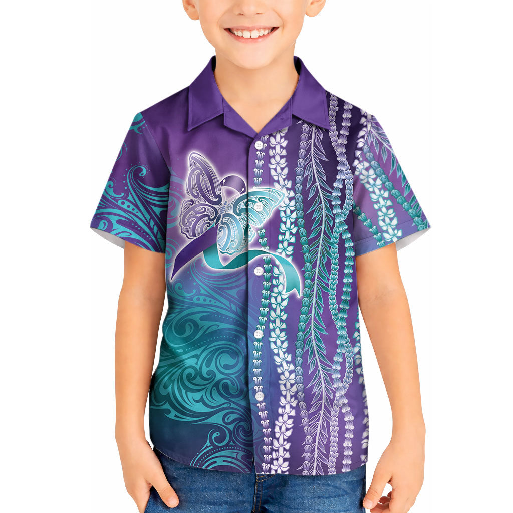 You Matter Suicide Prevention Support Kid Hawaiian Shirt Maile Pikake Lokelani Crown Flower Lei Inspired