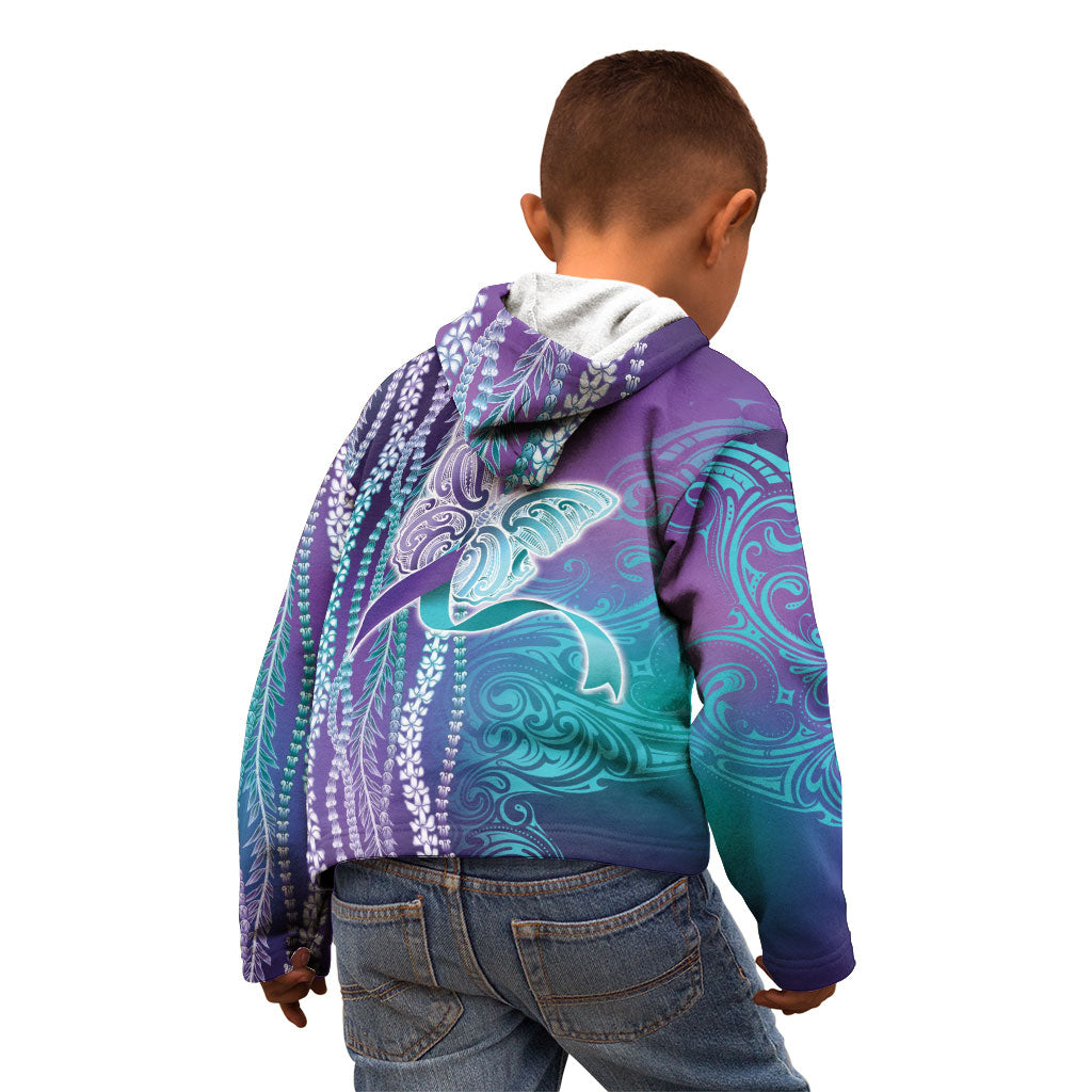 You Matter Suicide Prevention Support Kid Hoodie Maile Pikake Lokelani Crown Flower Lei Inspired
