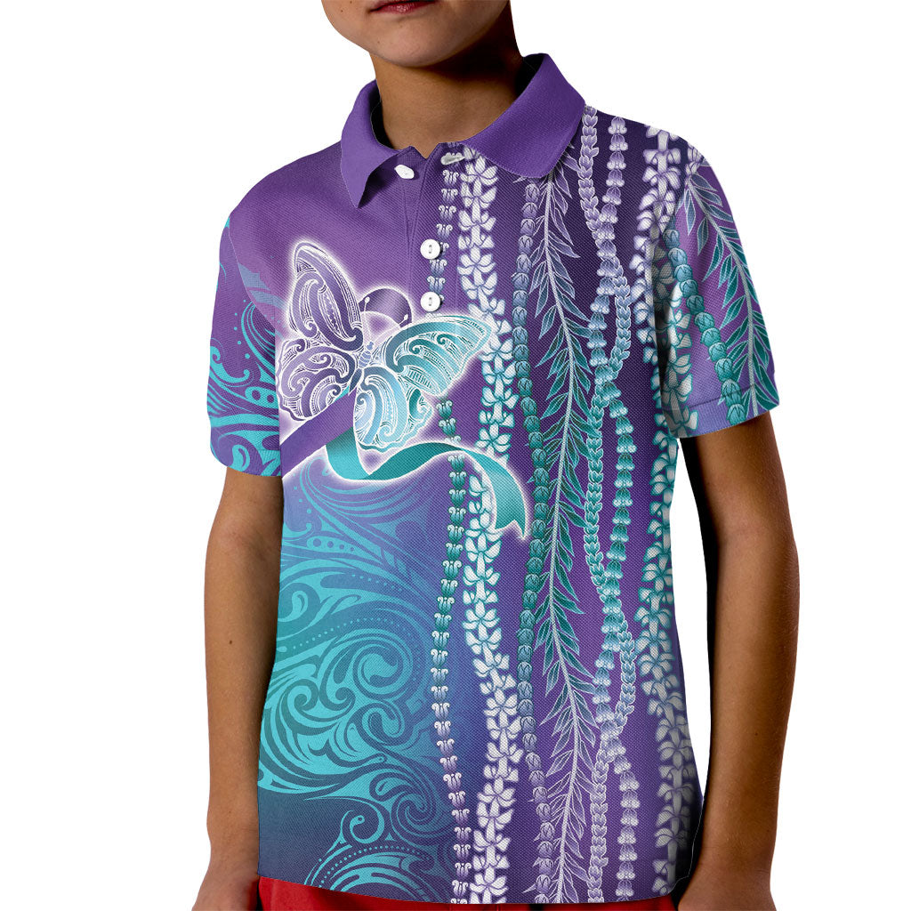 You Matter Suicide Prevention Support Kid Polo Shirt Maile Pikake Lokelani Crown Flower Lei Inspired