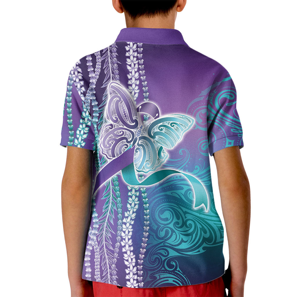 You Matter Suicide Prevention Support Kid Polo Shirt Maile Pikake Lokelani Crown Flower Lei Inspired
