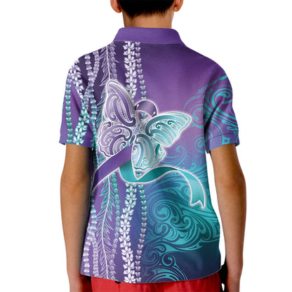 You Matter Suicide Prevention Support Kid Polo Shirt Maile Pikake Lokelani Crown Flower Lei Inspired