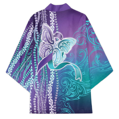 You Matter Suicide Prevention Support Kimono Maile Pikake Lokelani Crown Flower Lei Inspired