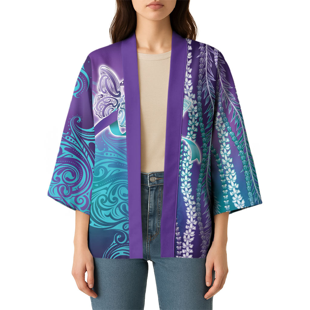 You Matter Suicide Prevention Support Kimono Maile Pikake Lokelani Crown Flower Lei Inspired