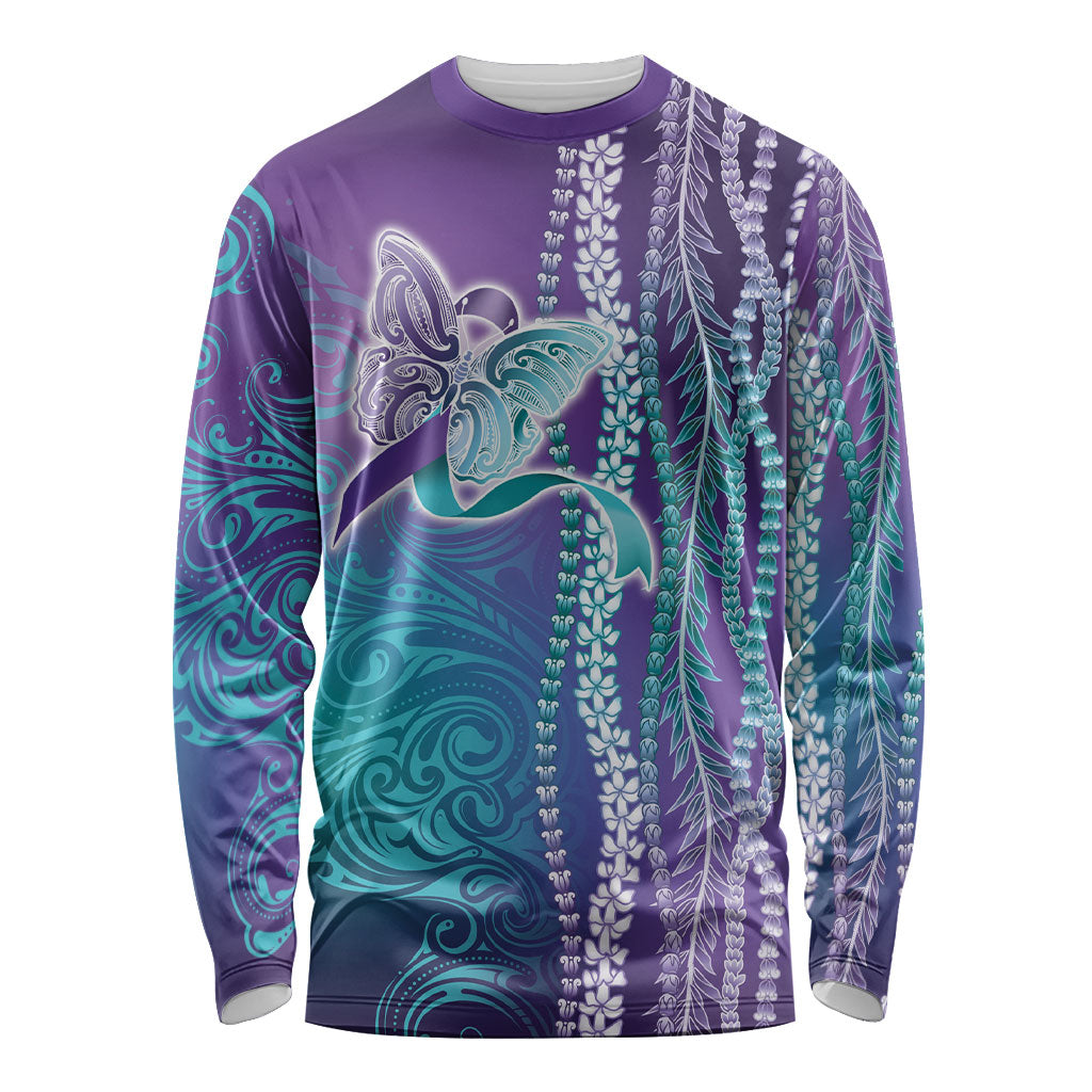You Matter Suicide Prevention Support Long Sleeve Shirt Maile Pikake Lokelani Crown Flower Lei Inspired
