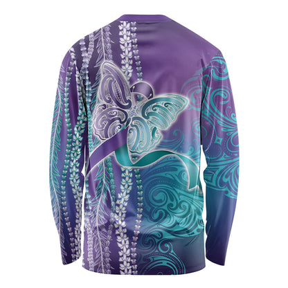 You Matter Suicide Prevention Support Long Sleeve Shirt Maile Pikake Lokelani Crown Flower Lei Inspired