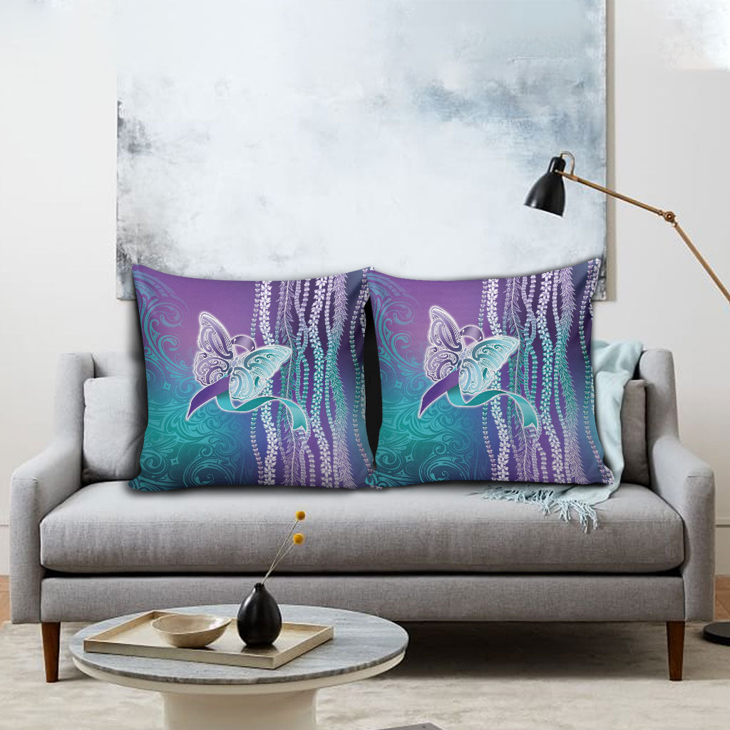You Matter Suicide Prevention Support Pillow Cover Maile Pikake Lokelani Crown Flower Lei Inspired