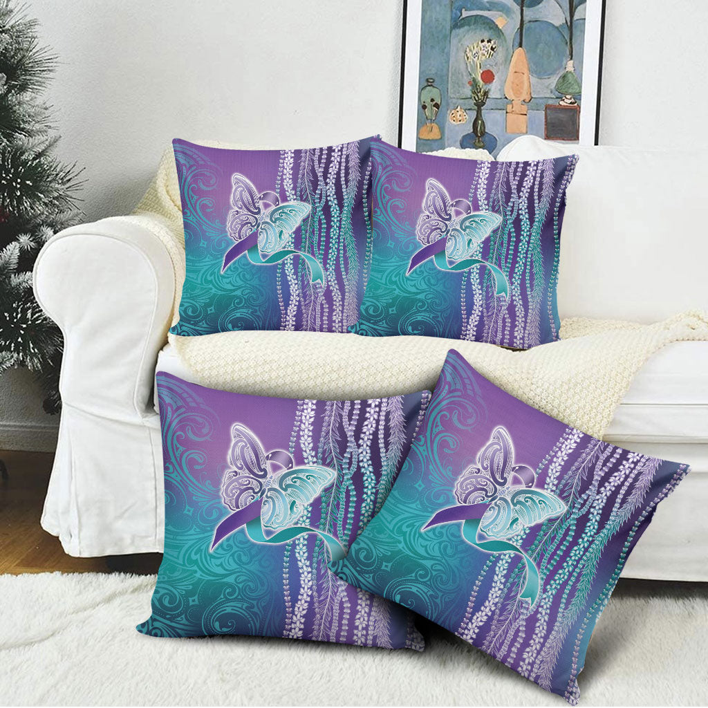 You Matter Suicide Prevention Support Pillow Cover Maile Pikake Lokelani Crown Flower Lei Inspired