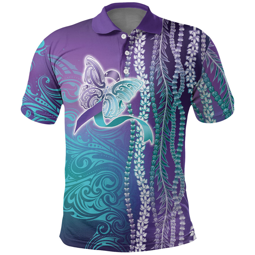 You Matter Suicide Prevention Support Polo Shirt Maile Pikake Lokelani Crown Flower Lei Inspired
