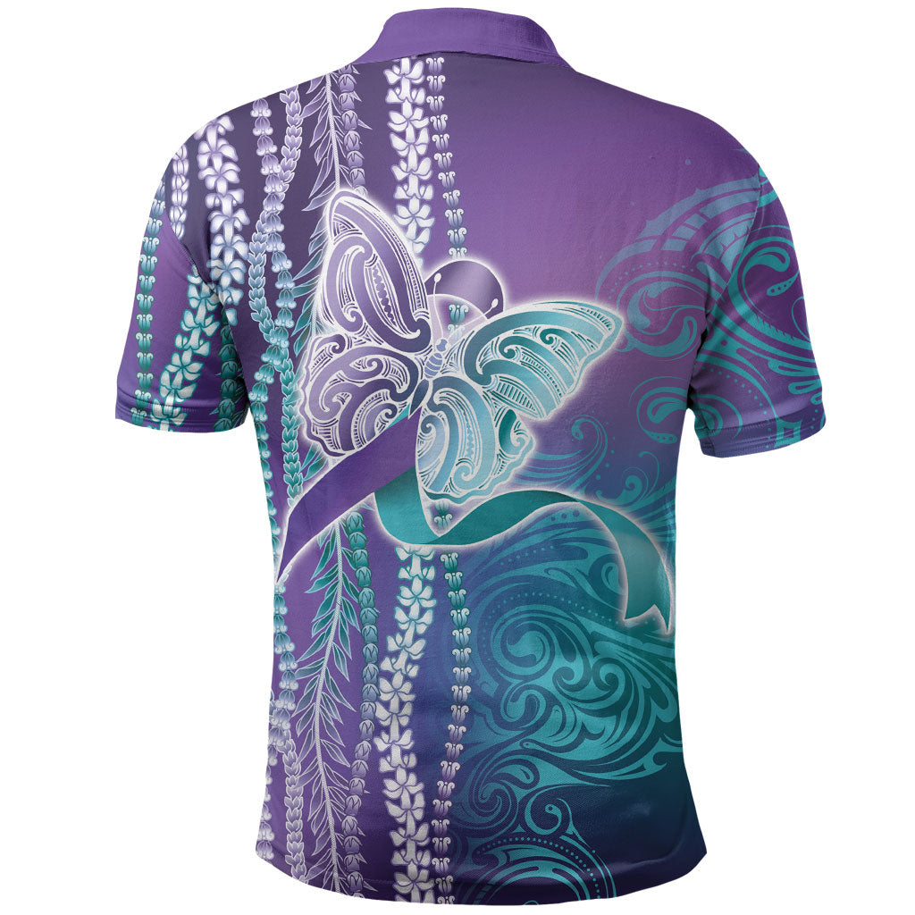 You Matter Suicide Prevention Support Polo Shirt Maile Pikake Lokelani Crown Flower Lei Inspired
