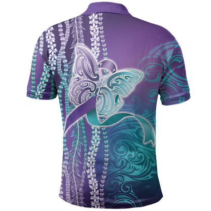 You Matter Suicide Prevention Support Polo Shirt Maile Pikake Lokelani Crown Flower Lei Inspired