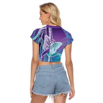 You Matter Suicide Prevention Support Raglan Cropped T Shirt Maile Pikake Lokelani Crown Flower Lei Inspired