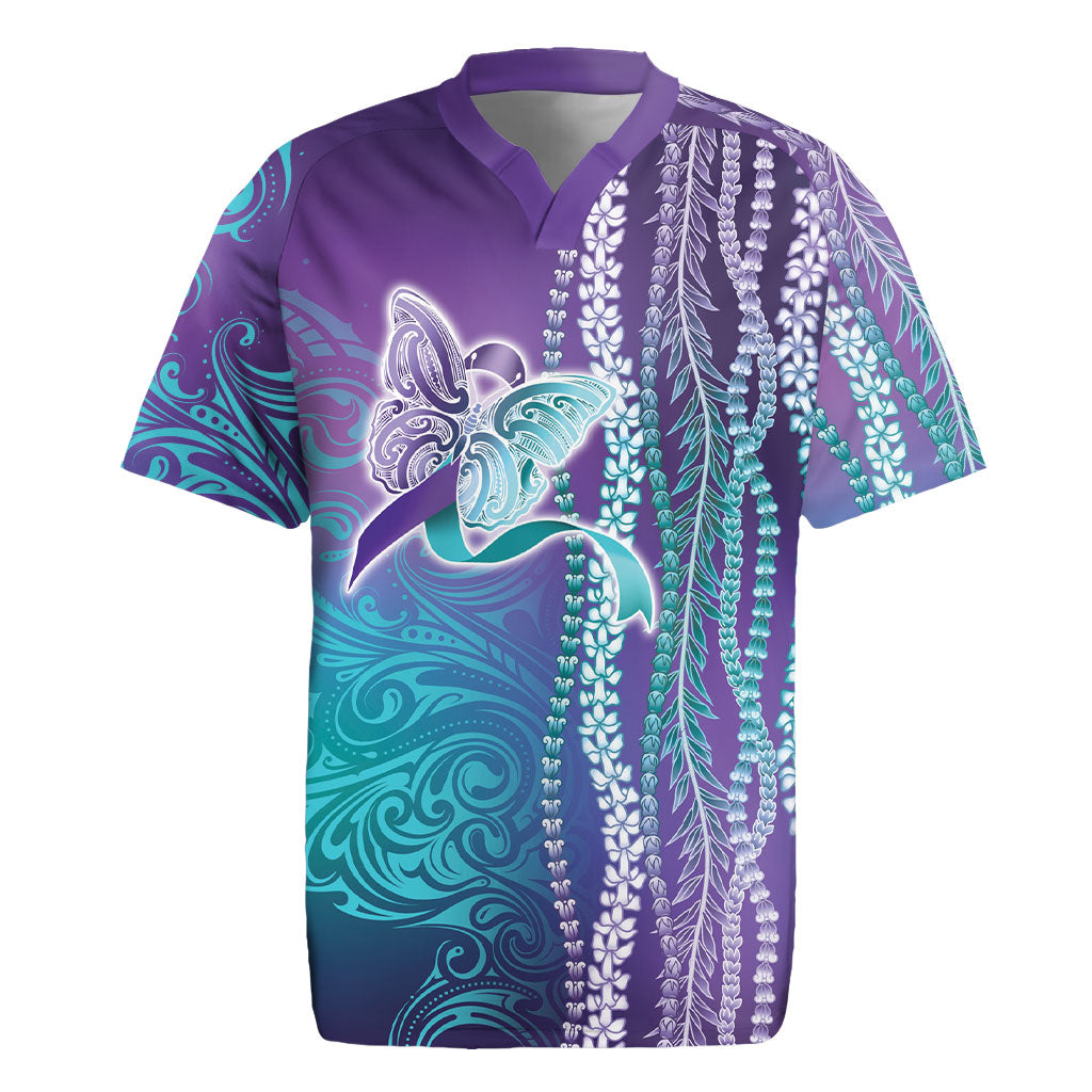 You Matter Suicide Prevention Support Rugby Jersey Maile Pikake Lokelani Crown Flower Lei Inspired