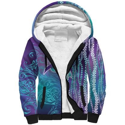 You Matter Suicide Prevention Support Sherpa Hoodie Maile Pikake Lokelani Crown Flower Lei Inspired