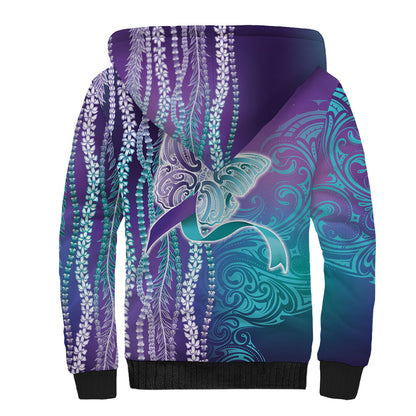 You Matter Suicide Prevention Support Sherpa Hoodie Maile Pikake Lokelani Crown Flower Lei Inspired