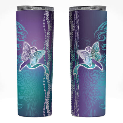 You Matter Suicide Prevention Support Skinny Tumbler Maile Pikake Lokelani Crown Flower Lei Inspired